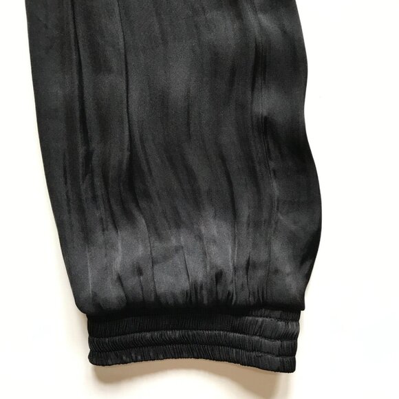 David Lerner Slouchy Joggers Ankle Pants Womens Small Black Cuffed Shirred Boho - Picture 8 of 9